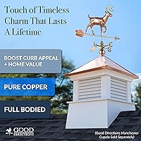 Vista 4 de Good Directions Veleta blanca de cola / ciervo, cobre puro, techo, decoración de techo, vida silvestre