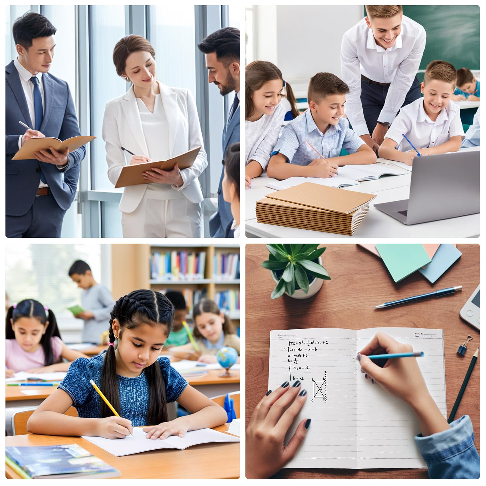 YGPHO Confezione da 60 quaderni a righe in carta kraft, formato A5, 80 g/m², 60 pagine/30 fogli A5, quaderni per argomenti, set per scrittura scolastica e ufficio