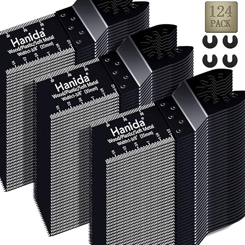 124 hojas de sierra oscilantes de madera multiherramienta de liberación rápida compatibles con Fein Multimaster Porter Cable Black & Bosch Decker