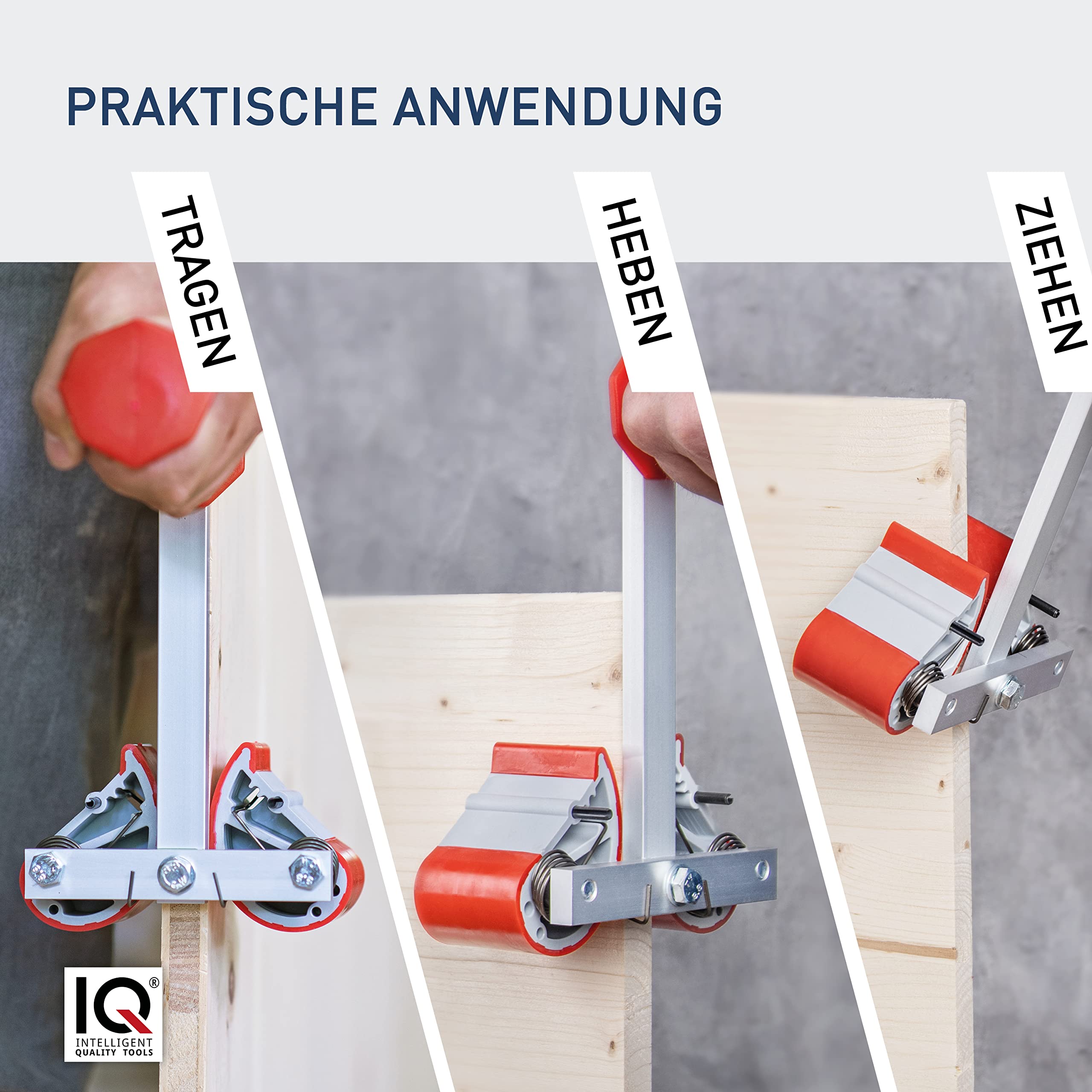 IQ-Tools Plattenträger das Original 0-55 mm – Hochleistungsklemme, Verstellbare Spannkraft, robuste Klemme & Plattenheber, Klemmzange & Klemmplatte, Tragvorrichtung, Ideal für Schwerlast & Montage