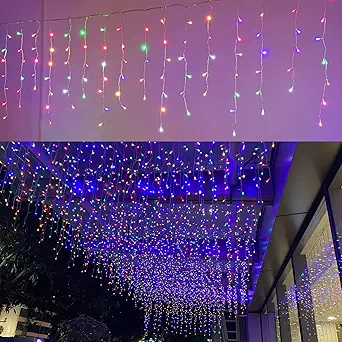 ZIMINGU Icicle Diwali Lights - Multicolor LED Light String