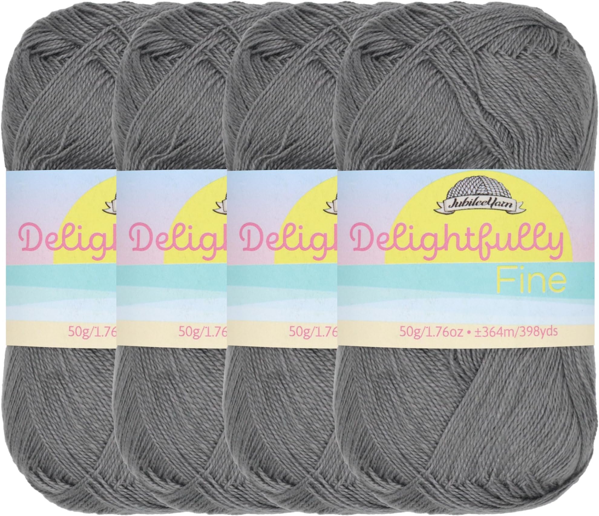 JubileeYarn Delightfully Fine Yarn - Ash - 4 Skeins