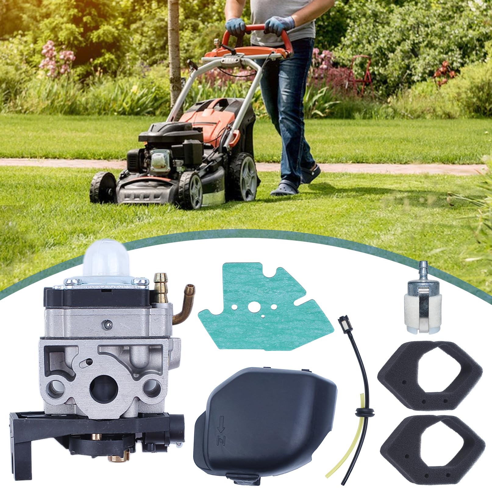 AUMEL Kit De Junta De Carcasa De Tapa De Filtro De Aire Del Carburador Para Honda GX25 GX25NT HHT25S Reemplazo Del Motor De La Cortadora De Césped 17231 -Z0H-010