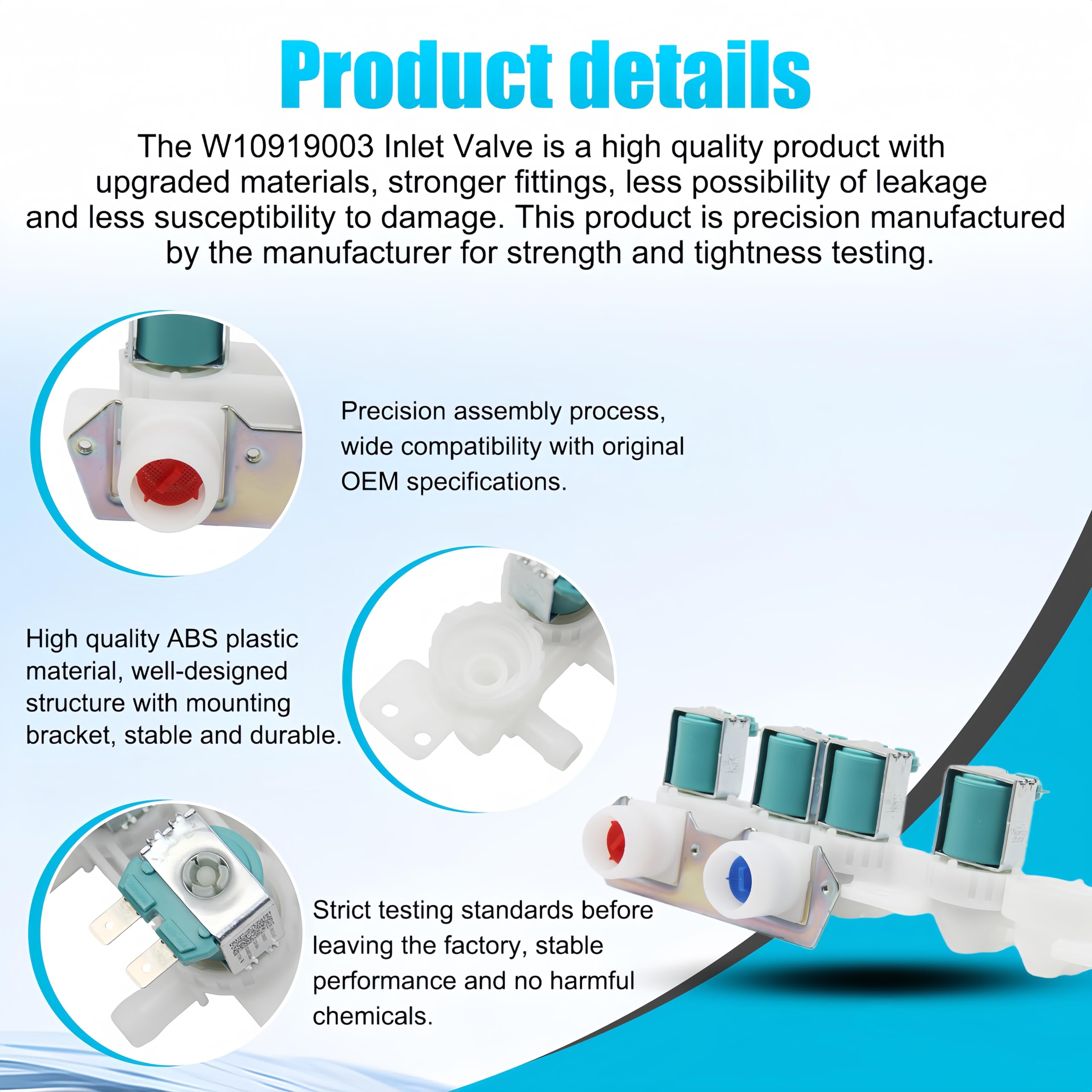Valvola Ingresso Acqua Lavatrice WH23X29538 - Ricambio GE Per Modelli GFW550, 33090201