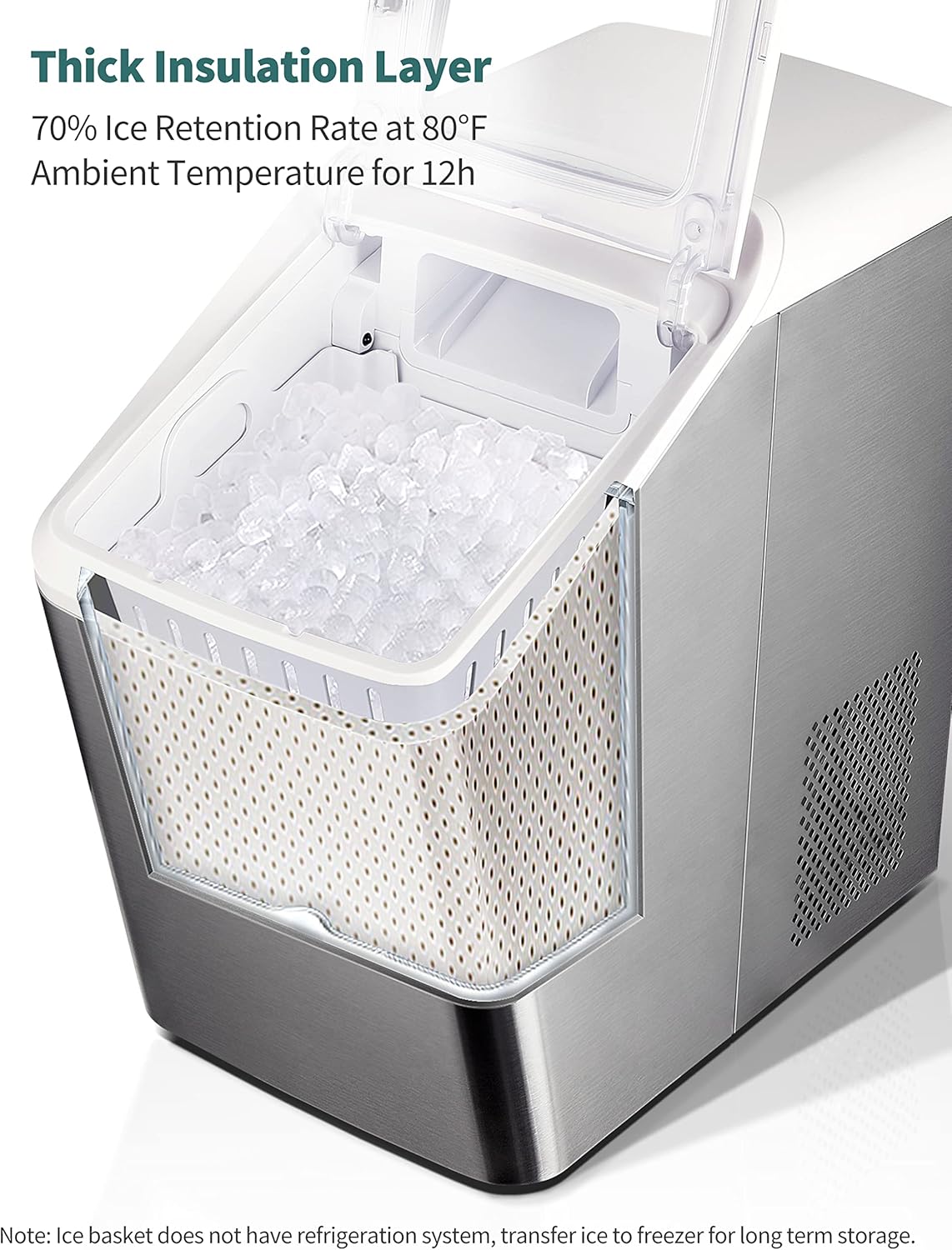 Buy Gevi Household Countertop Nugget Ice Maker Machine, Stainless Steel