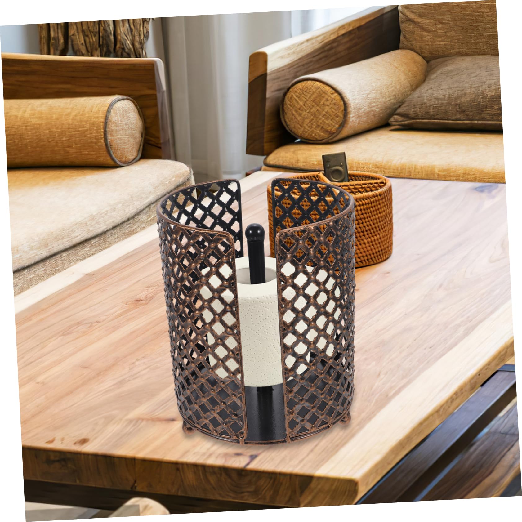 Anneome Porte-Rouleau Facile à Installer et Utiliser en Fer Rond de Papier Toilette Simple et Élégant pour Toilettes D'hôtel Cuisine