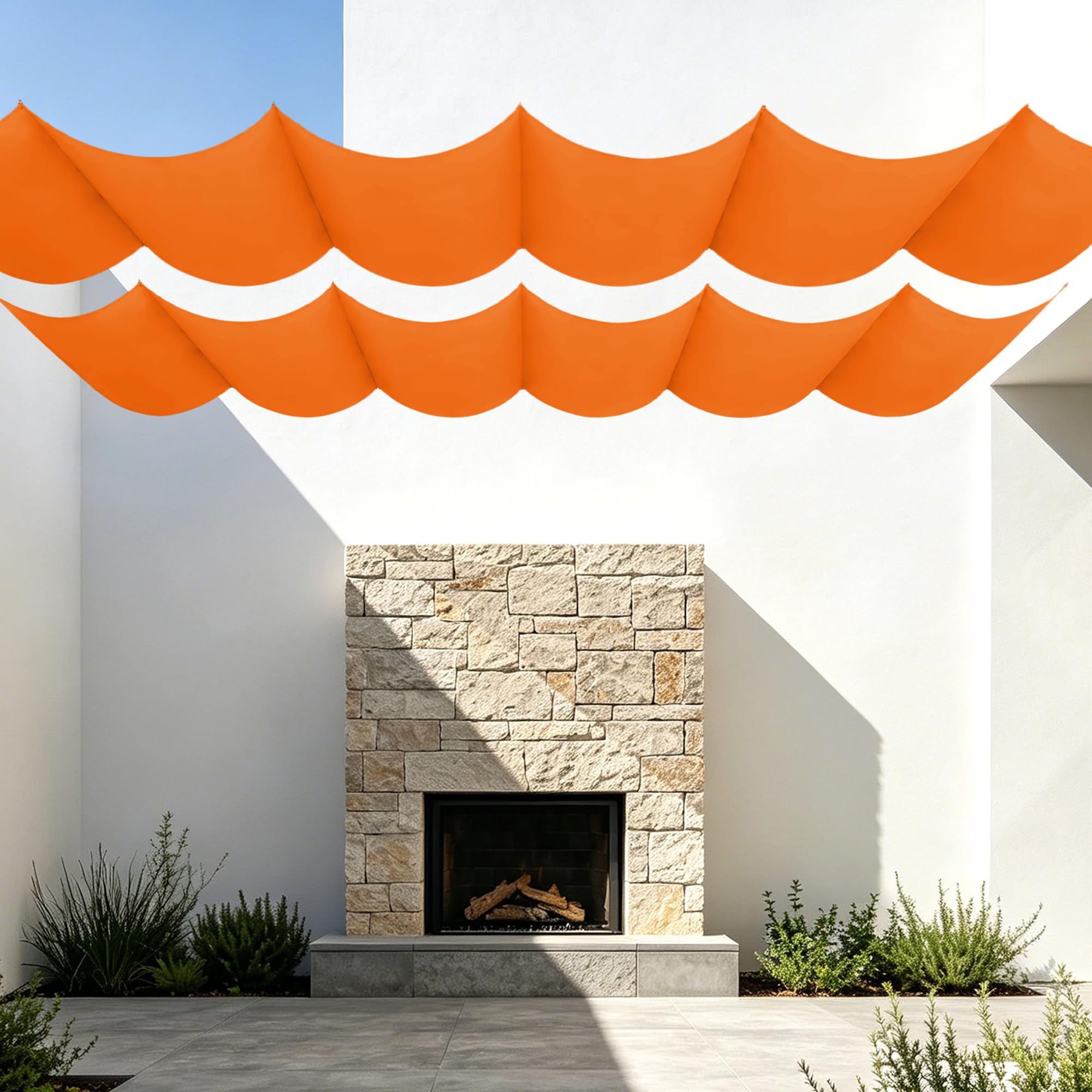Voile d'ombrage imperméable 650x460 cm résistant à l'eau avec œillets