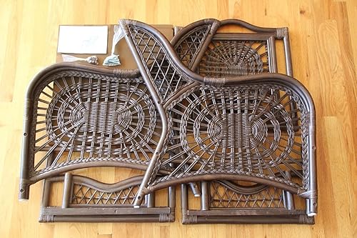 Miniatura 9 de Malibu Lounge Living Accent - Sillón de mimbre de ratán natural, diseño hecho a mano con cojín