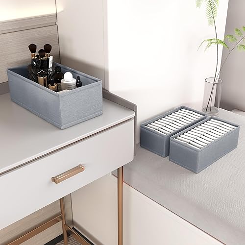 Miniatura 3 de Paquete de 3 organizadores de cajones para ropa, divisor de cajones, almacenamiento de cajones para calcetines, ropa interior, brasier, bragas,