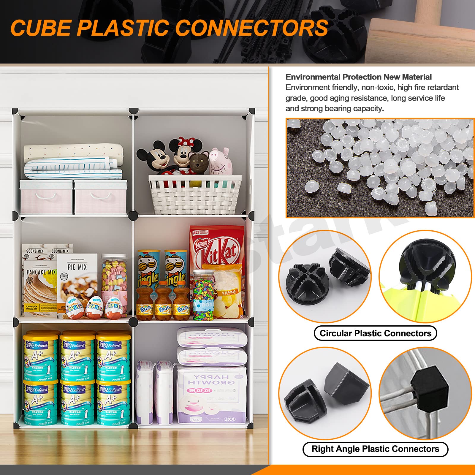 Amazon.com: Rustark 91Pcs Black Wire Grid Cube Connectors