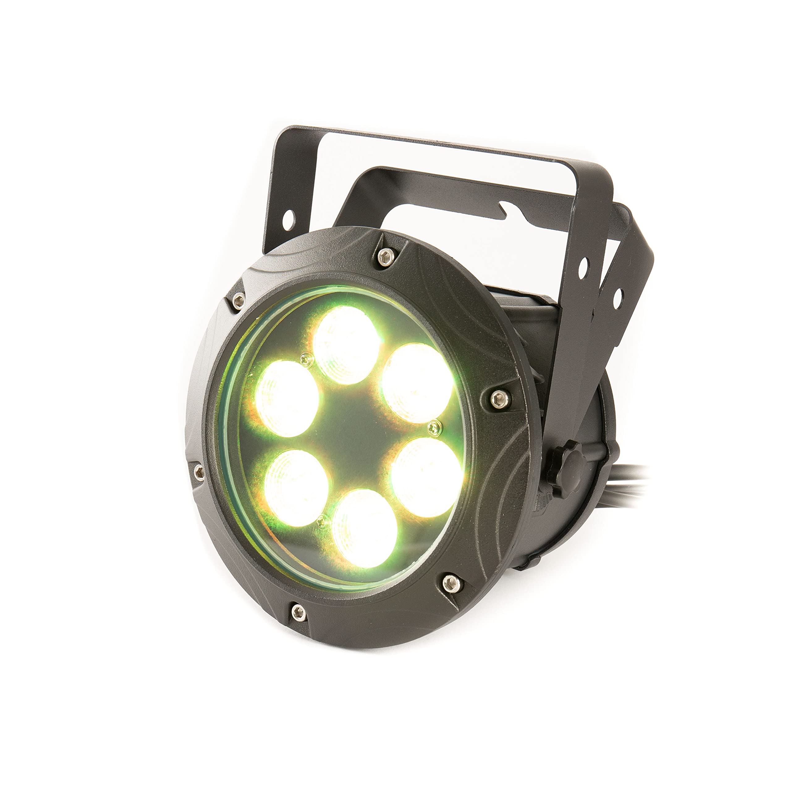 Nano Spot ARC Outdoor LED PAR Scheinwerfer - 6x 8W RGBW, IP65, DMX Steuerbar, 48W Leistung, 30° Abstrahlwinkel, Schwarz, Inklusive DMX IN und Power IN Adapter