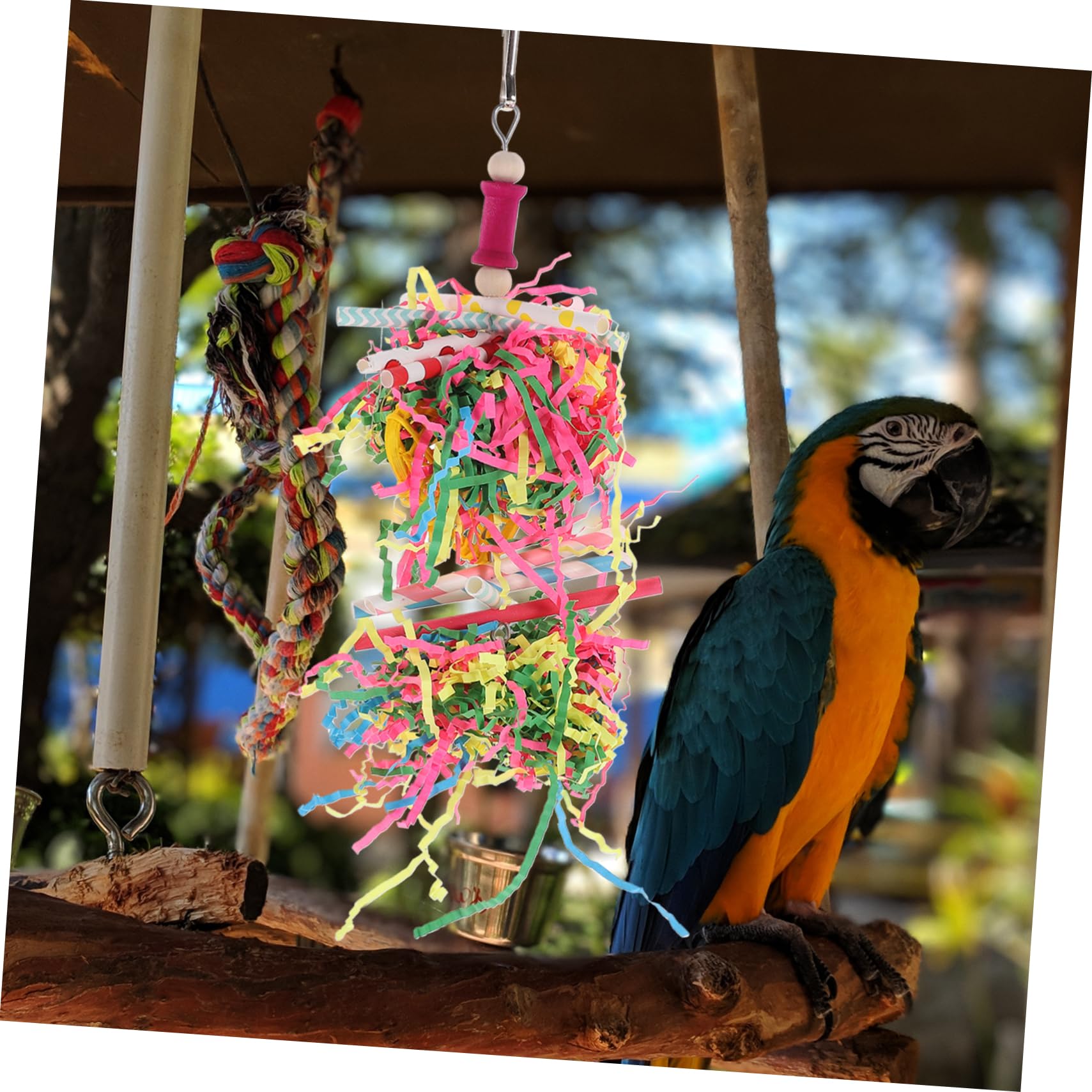 POPETPOP 20pièces Jouet à Mâcher Suspendu pour Oiseaux Accessoire Amusant pour Perroquets Et Oiseaux De Couleurs Aléatoires Sécurisé Et Résistant Morsure