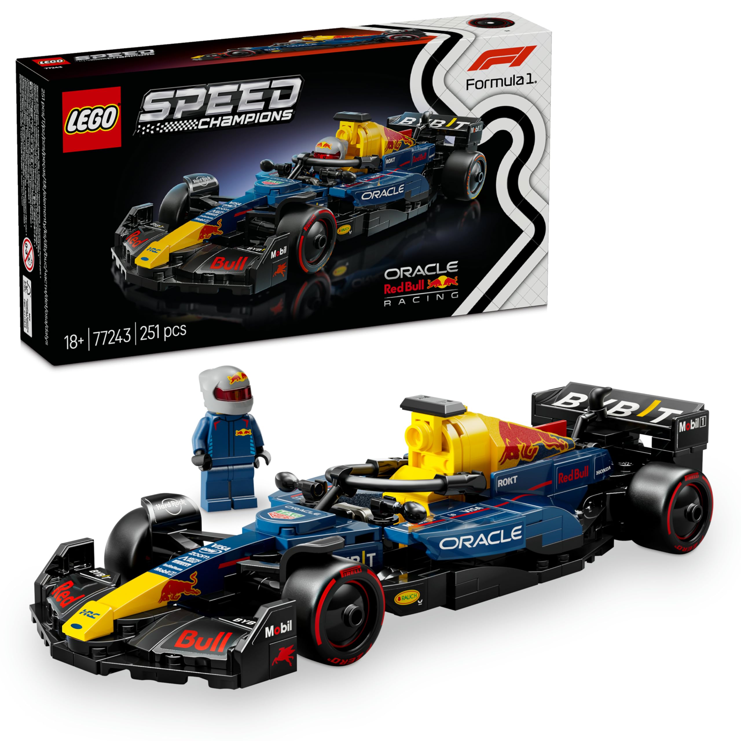 LEGO Speed Champions Auto da Corsa F1 Oracle Red Bull Racing RB20 Modello di Macchina da Collezione con Minifigure del Pilota di Formula 1, Regalo per Uomo, Donna e Adulti Fan dell'Automobilismo 77243