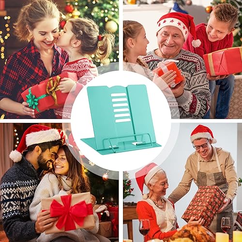 Miniatura 2 de MSDADA Soporte de metal para libros de lectura, soporte ajustable para libros de cocina, soporte portátil y resistente para recetas, libros de