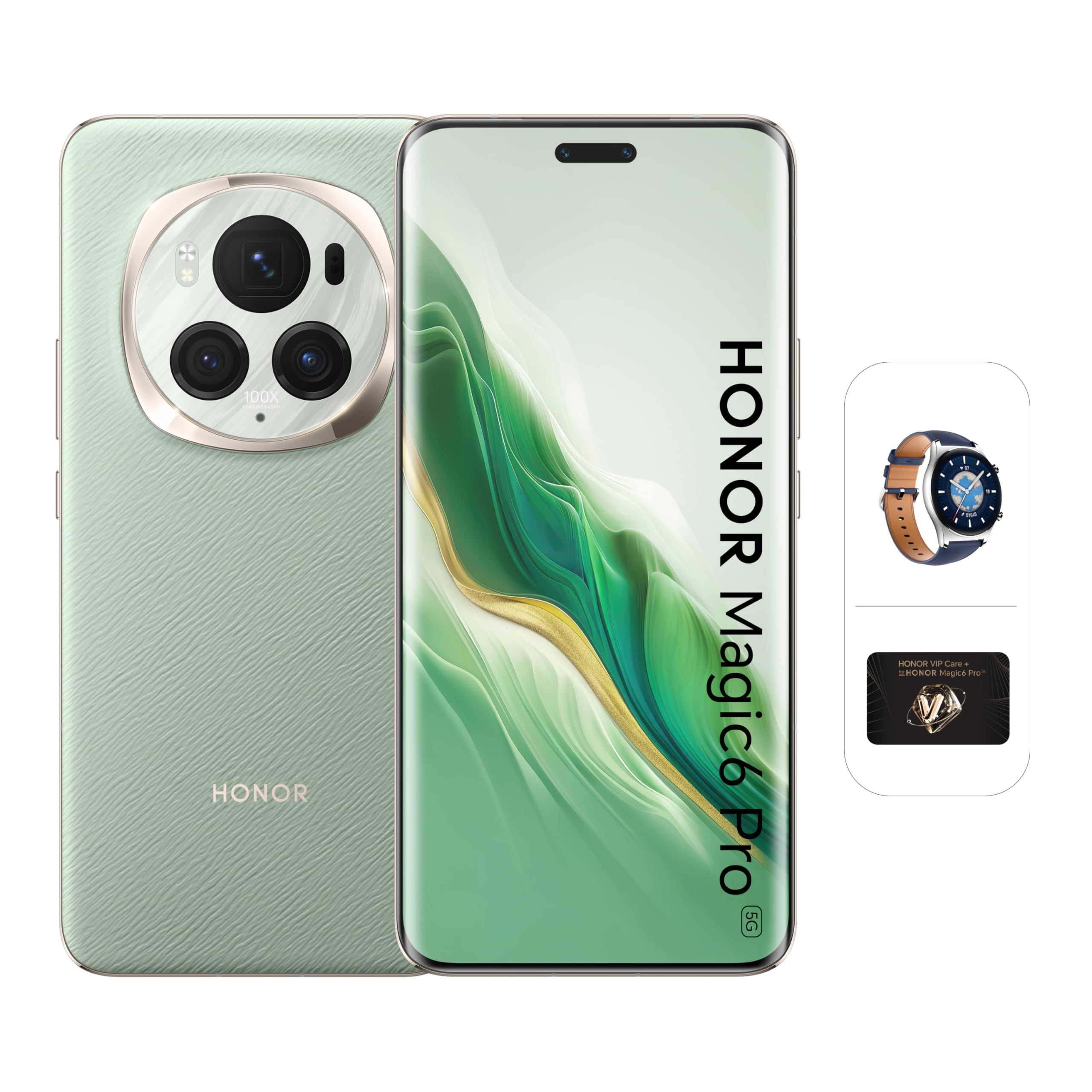 Honor Magic 6 Pro 5G - 12 GB RAM, 512 GB - Epi Green | Includes Gift Bundle: Watch GS3 | Honor Service Care+
