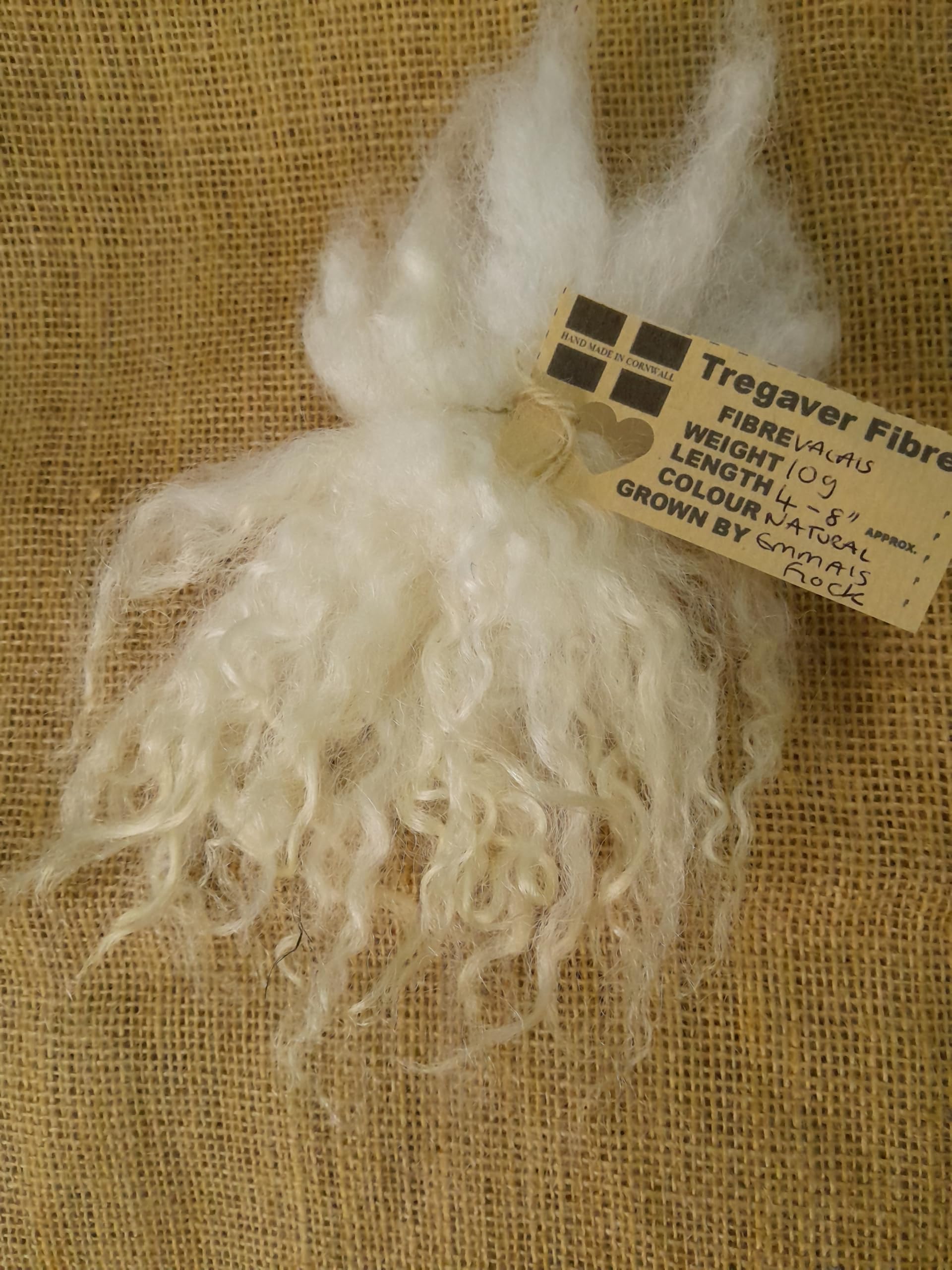 Felting Wool - Valais Blacknose Wool Locks, Natural and Undyed, 10g Bunch, 100% Natural British Wool for Felting, Spinning, Doll Hair, Gnomes, and Fibre Craft - Perfect Santa Beards!