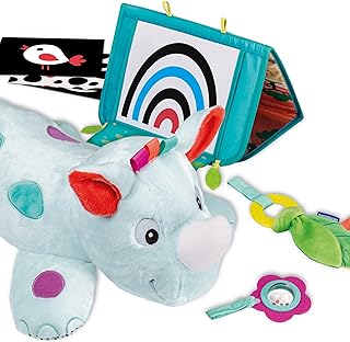 Ravensburger 4866 Play+ Rhinoceros Play Cushion (Prone Position), 4-Piece Set, Tummy Time Toy, Cuddly Toy Trains the Prone Position, for Babies from 0 Months