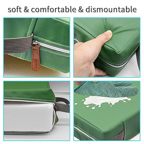 Miniatura 57 de Asiento elevador para mesa de comedor para niños pequeños, soporte más fuerte, parte inferior antideslizante, doble correas seguras, asiento Negro