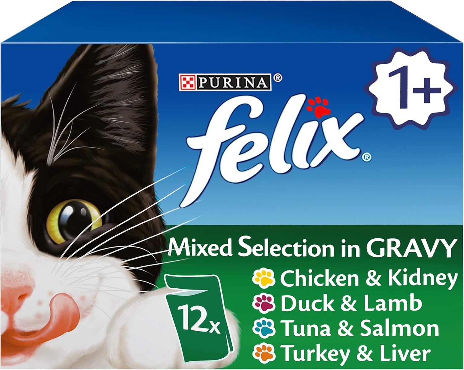 Felix Cat Pouches Mixed In Gravy 100g (12 Pouches) Amazon.co.uk Pet