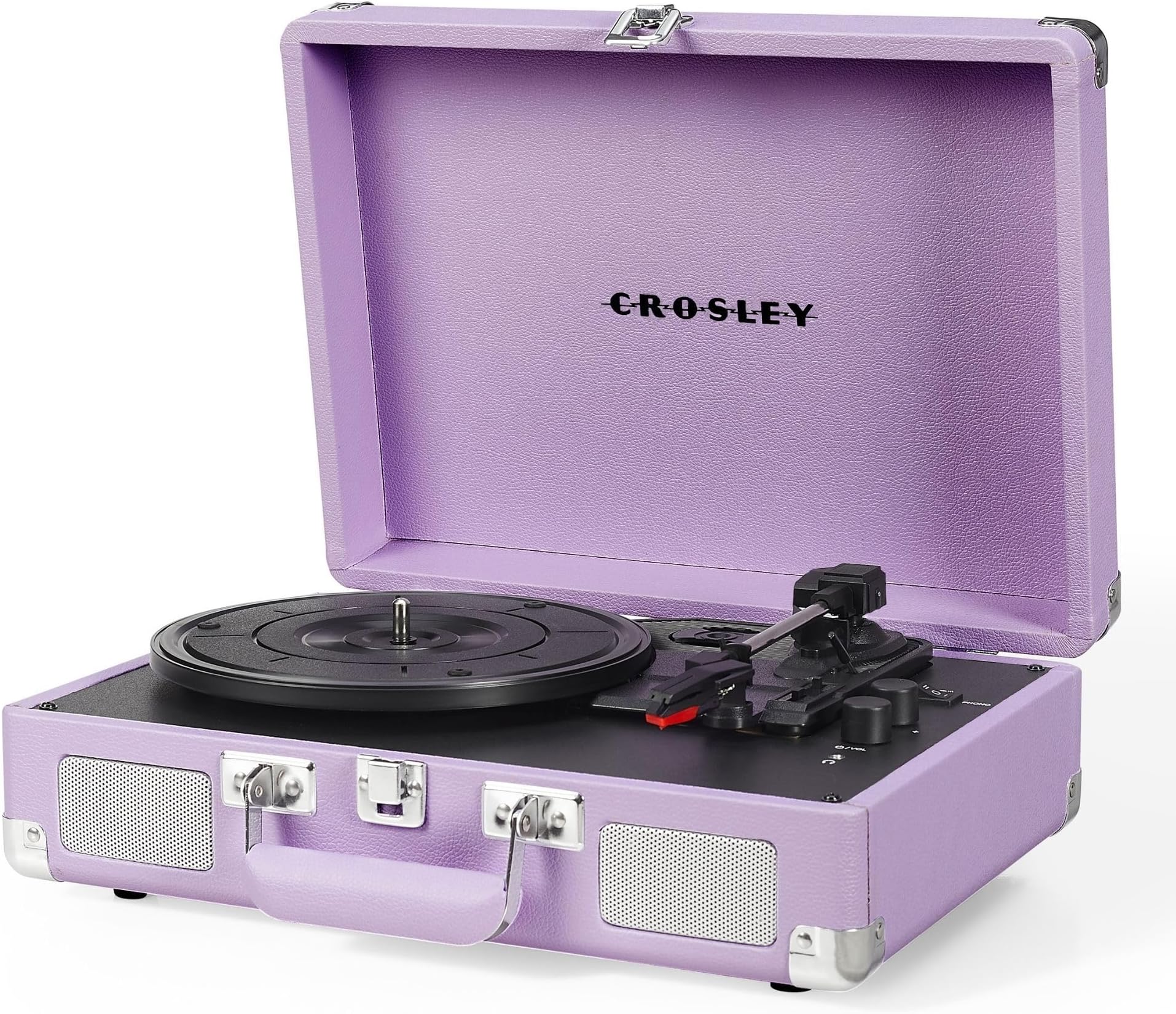 CR8005F-LN Cruiser Plus Vintage 3-Speed Bluetooth in/Out Suitcase Vinyl Record Player Turntable, Lavender