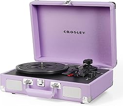 Crosley CR8005F-LN Cruiser Plus Vintage 3-Speed Bluetooth in/Out Suitcase Vinyl Record Player Turntable, Lavender