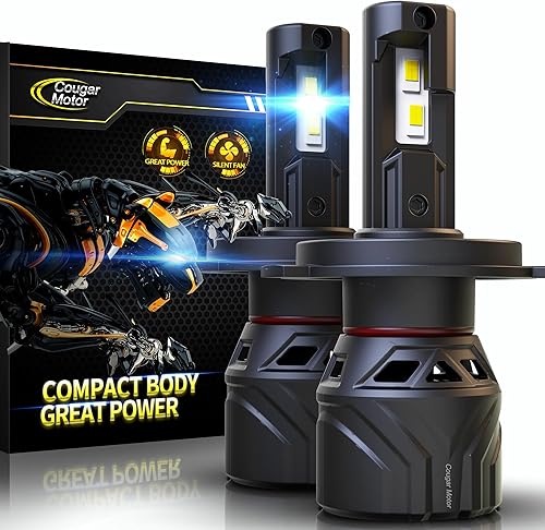 Cougar Motor Bombillas LED H4, 9003, 18000 lúmenes, 6500 K, luz antiniebla súper brillante Plug and Play, paquete de 2
