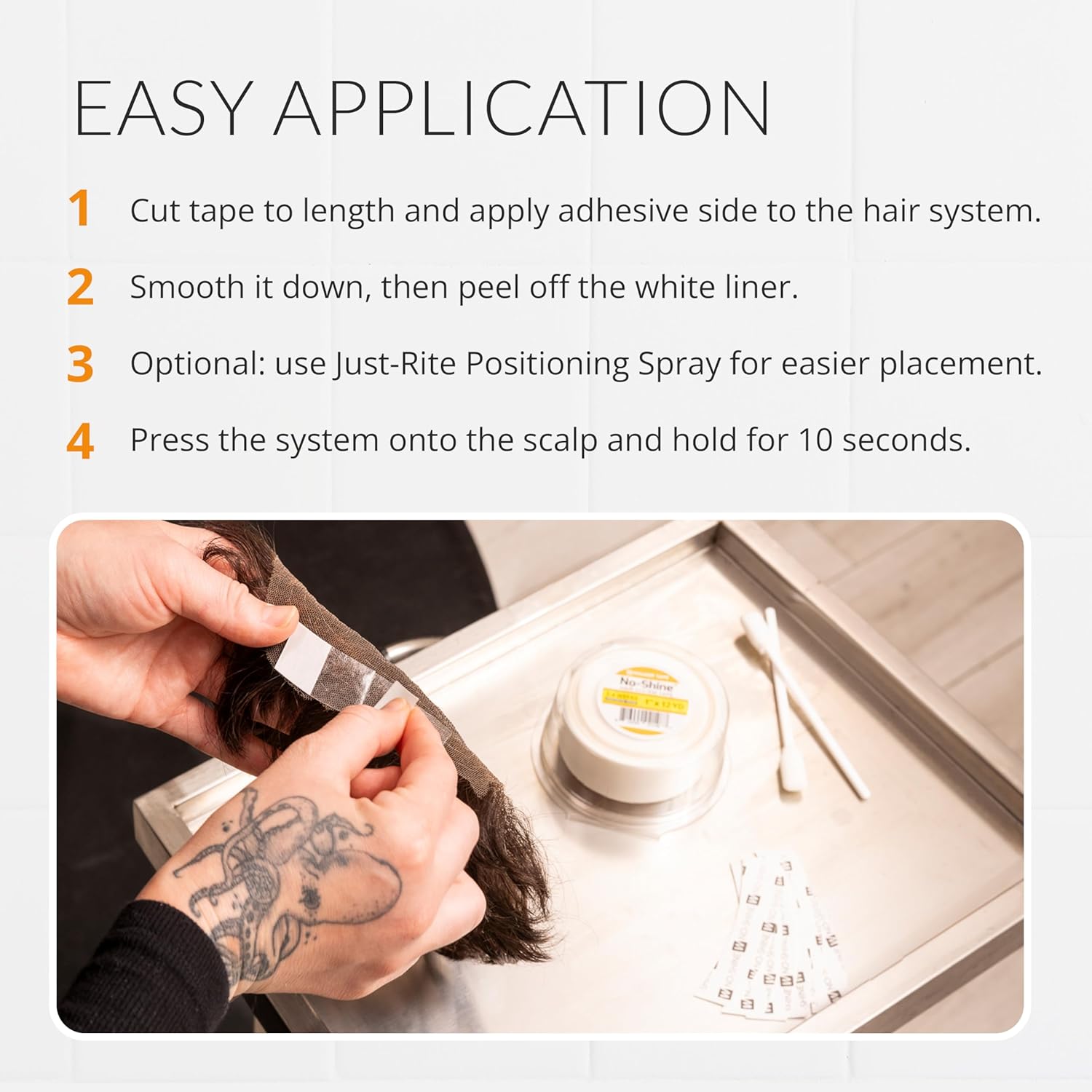 Walker Tape No-Shine Hair System Tape Roll 1" x 36 Yards, Hypoallergenic Double Sided Wig Tape for Lace Systems, Toupees, and Tape in Hair Extensions Human Hair, Maximum Wear Invisible Bonding Tape