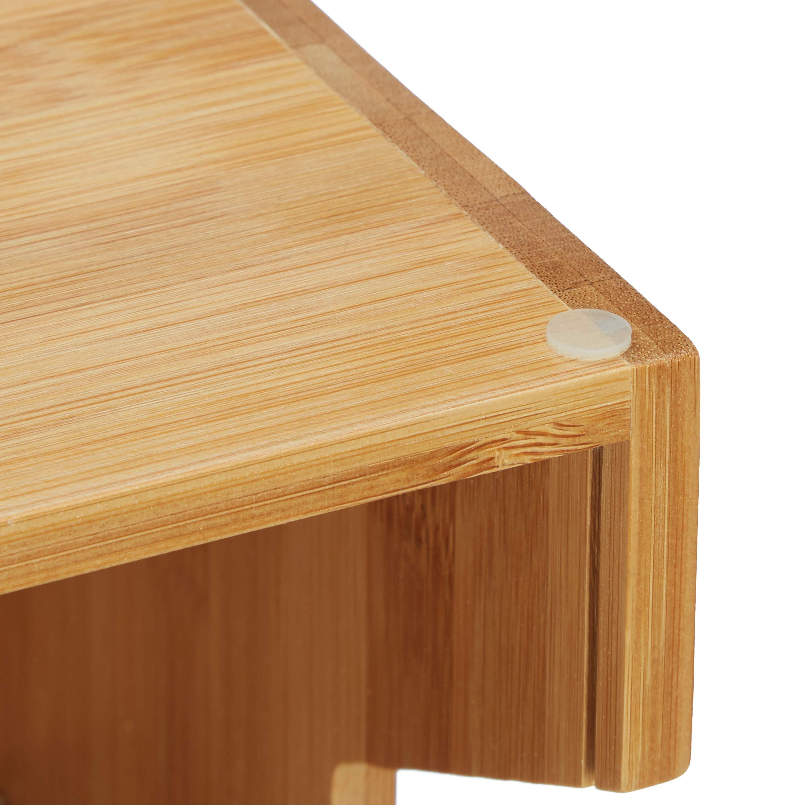 Relaxdays Organiseur en bambou 3 casiers compartiments bureau cuisine épices étagère boîte HxlxP: 41 x 18 x 17cm, nature
