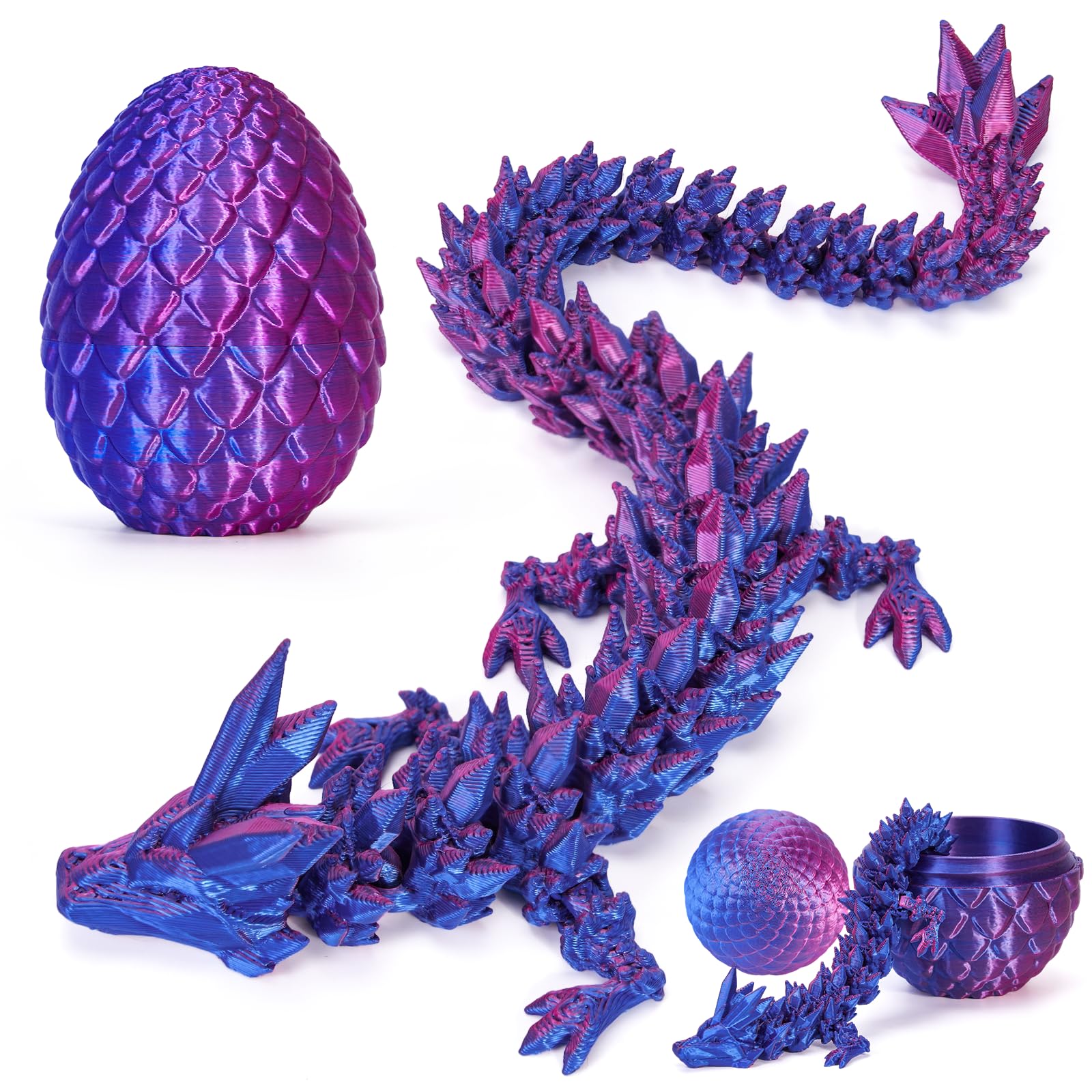HIMS 3D Gedruckte Dracheneier mit Drache im Inneren, Drachenei Beweglicher Kristalldrache Spielzeug, Überraschungs Easter Dracheneier Wohnkultur