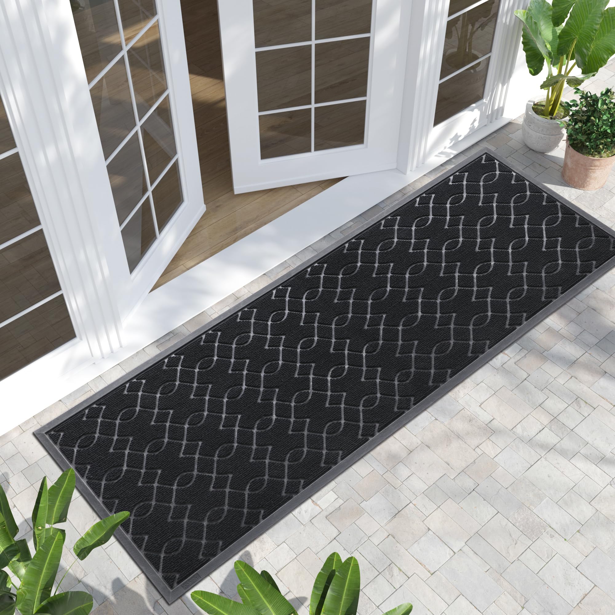 Yimobra Outdoor Runner Rug 72x24, All-Season Waterproof Doormat Outdoor Entrance, Heavy Duty Non-Slip Outside Commercial Grade Door Mat, Easy Clean,