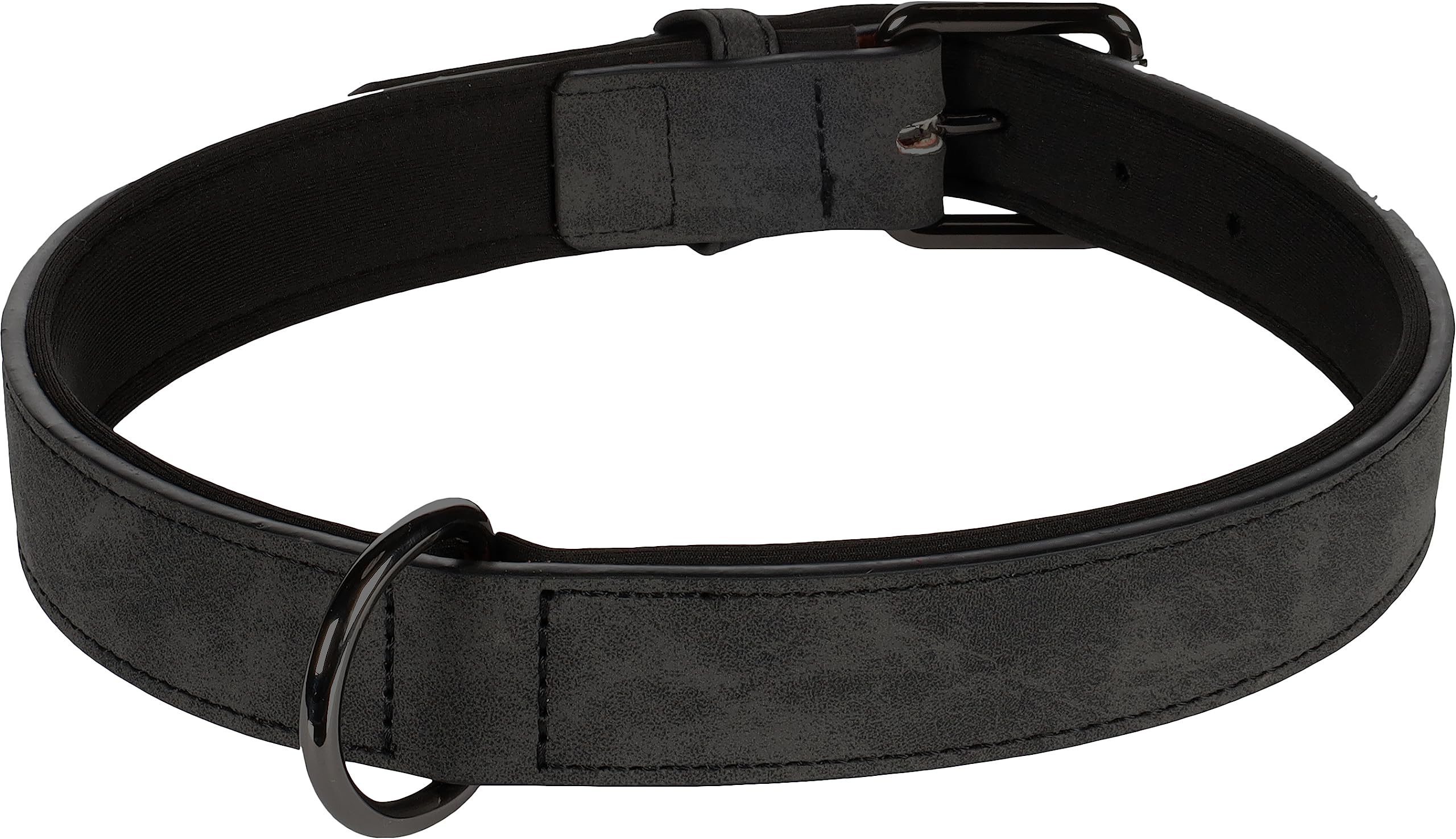 Flamingo Dog Collar With neoprene Delu Black XXL 52-62cm 30mm