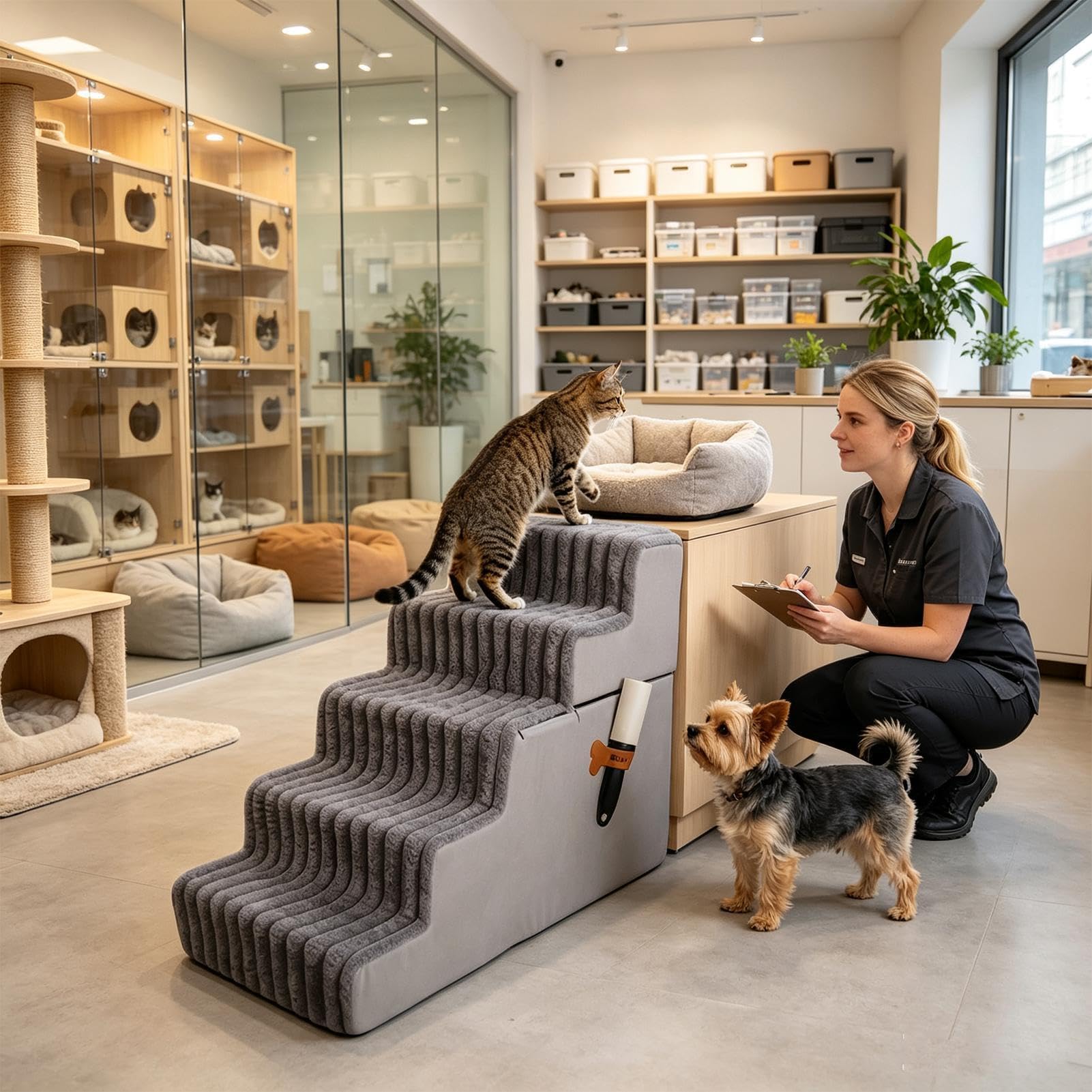 Escalón Canino Accesorio de Mascotas Desmontable Antideslizante y Lavable | Escaleras Perrunas Antideslizantes y Equilibradas Para Cachorros Gatos Sofás Sillones Apartamentos Balcones