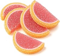Vista 4 de NY Spice Shop Caramelo de rodajas de fruta de uva rosa, 8 onzas de sabor cítrico masticable en rodajas de fruta, gomitas de frutas de uva rosa