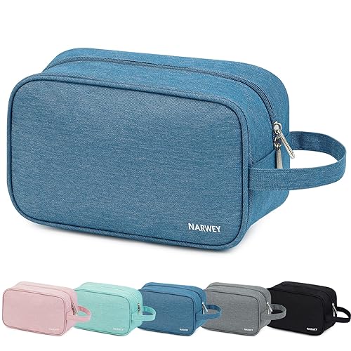 Narwey Neceser de viaje para mujeres kit de viaje Dopp organizador de bolsas de maquillaje para artículos de tocador accesorios cosméticos A-Azul
