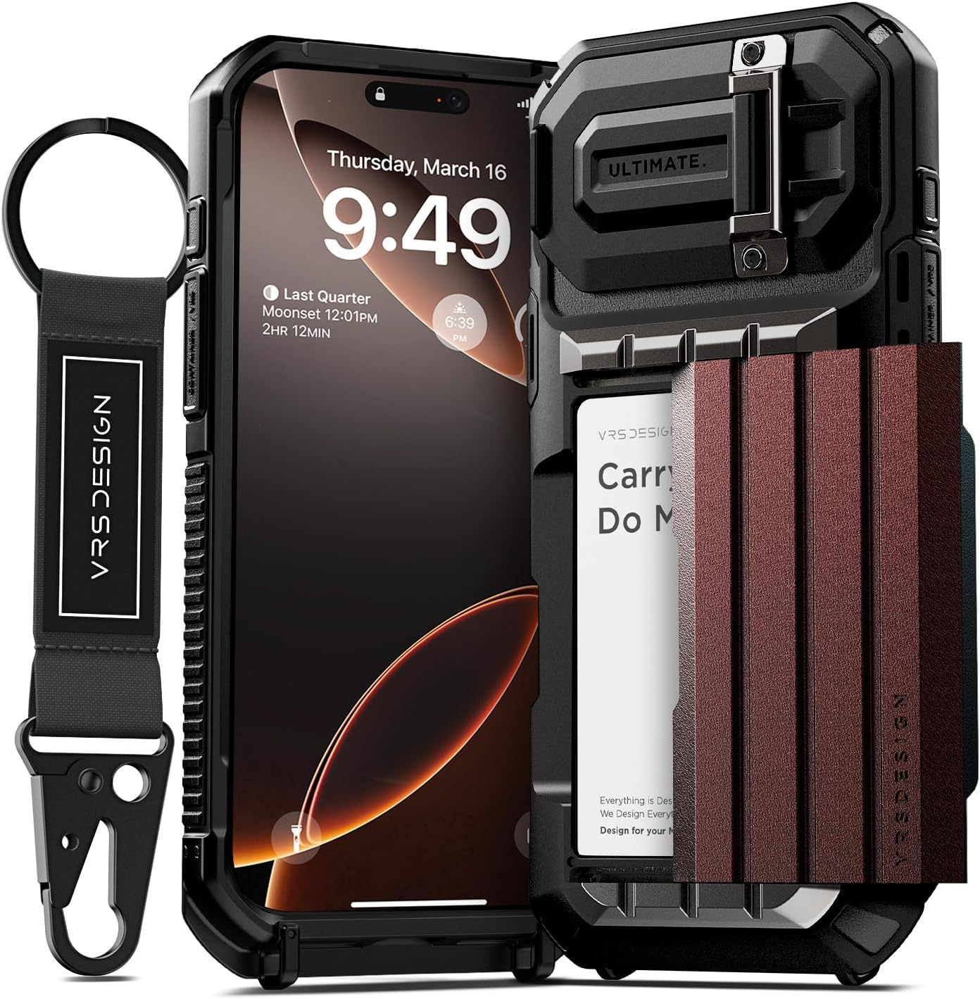 Custodia VRS DESIGN Damda Glide Pro Per IPhone 15 - Portafoglio Semi-Automatico Con Scorrimento, Antiurto, Porta 4 Carte - 4