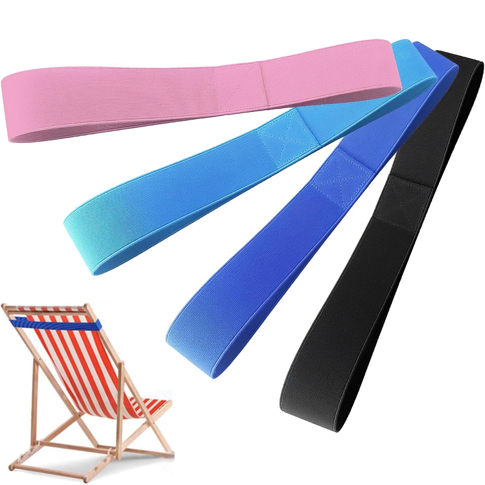 Aiaididiy Multicolor Beach Towel Bands, 4 Pcs Elastic Towel Clips For Sun Loungers Windproof Beach Towel Holders Portable Pool And Outdoor Use