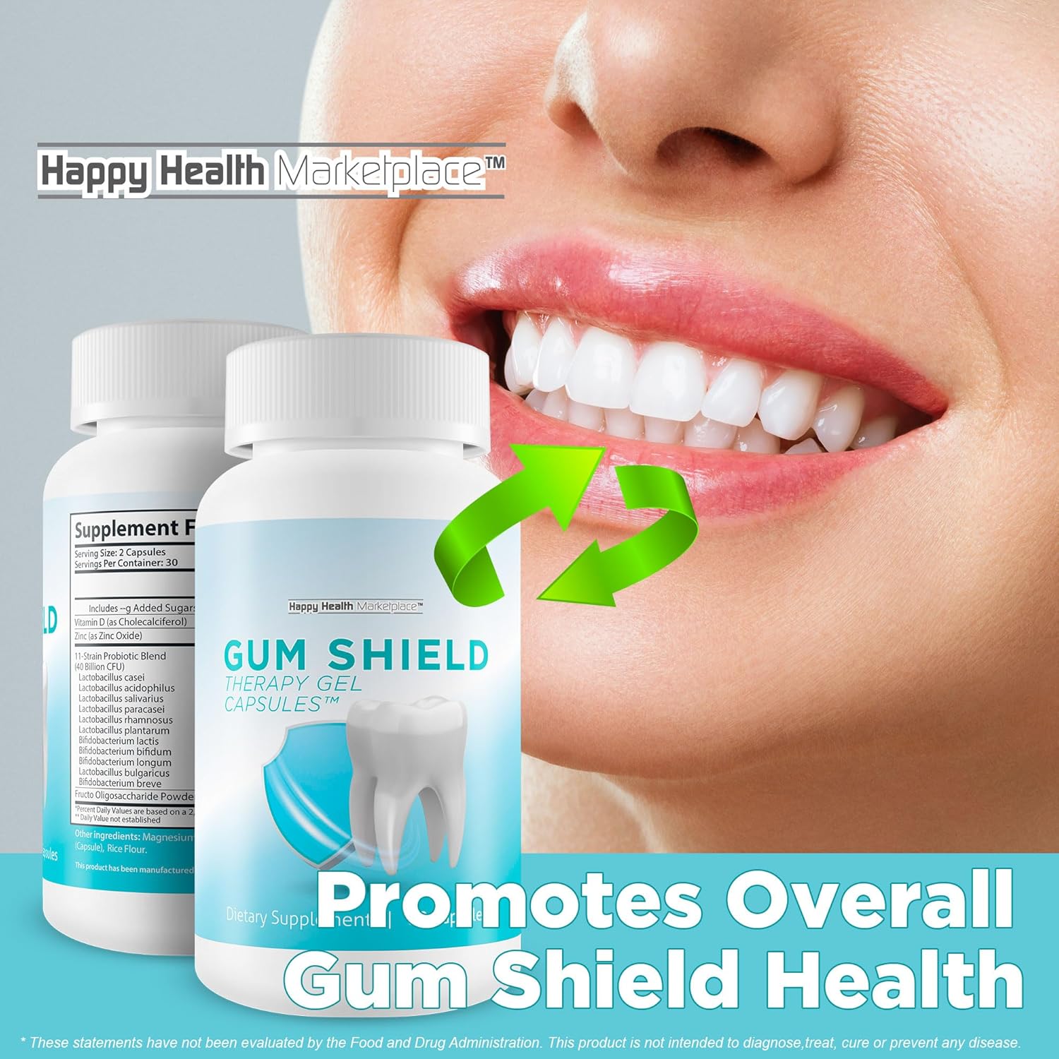 Gum Shield Therapy Gel Capsules - Our Best Oral Probiotics for Teeth and Gums - Dental Probiotics for Teeth and Gums - Dental Probiotics for Bad Breath - Probiotics for Gums - Teeth Probiotic Breath