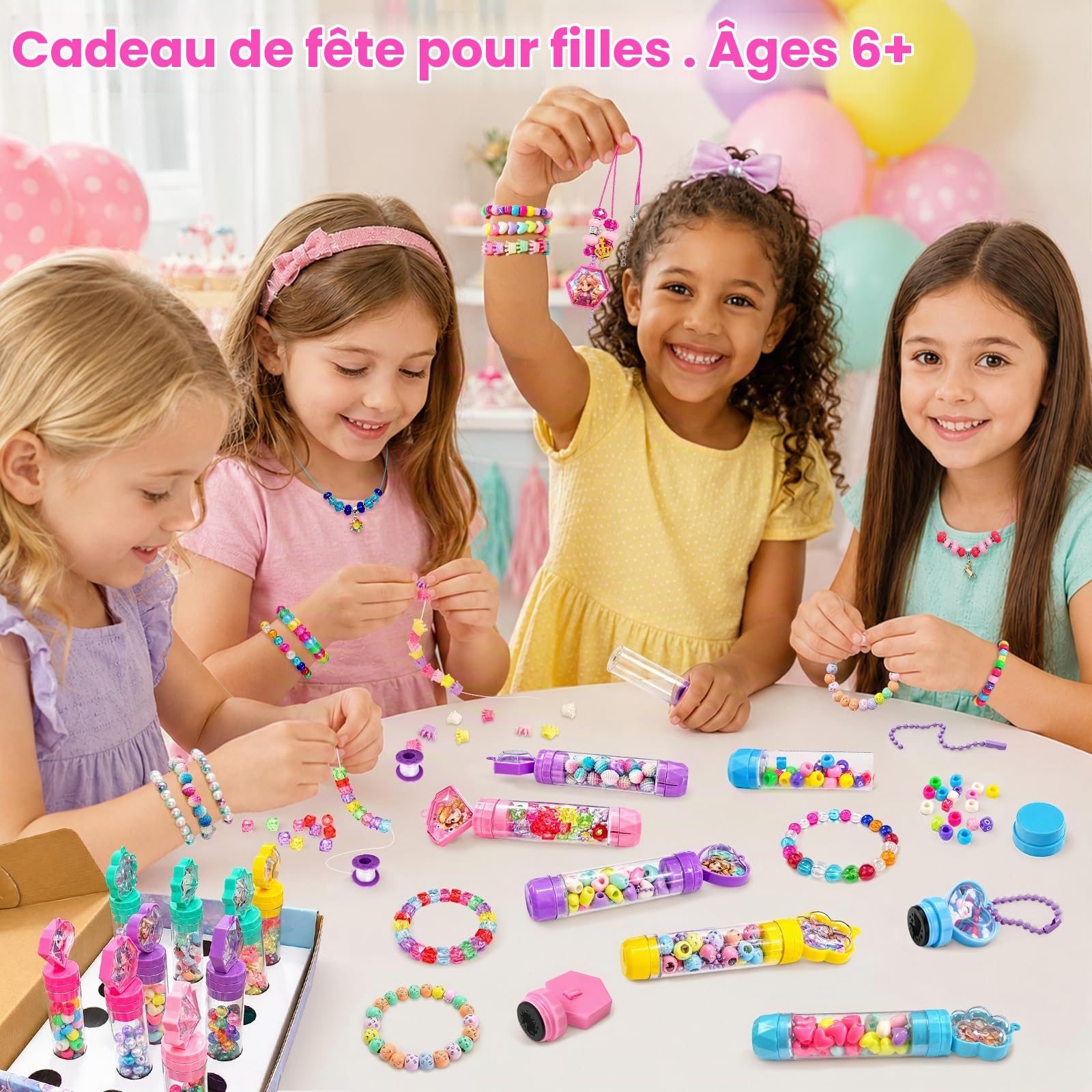 Kit bracelet pour Cadeau Fille 6 à 12 ans, Kit de Création de Bijoux 3-en-1