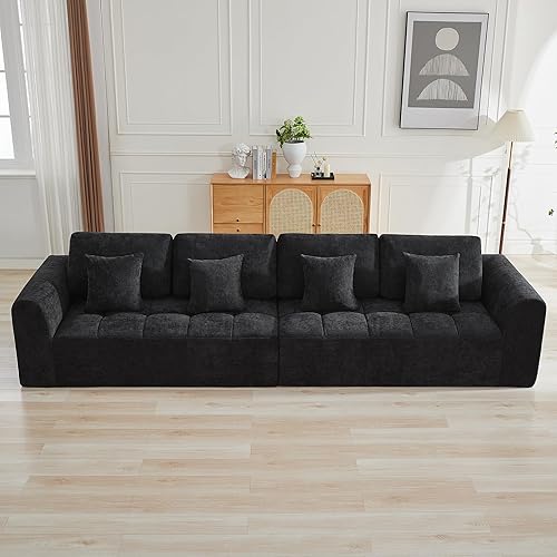 Miniatura 17 de Sofás modulares sin hueso de 140 pulgadas para sala de estar, sofá modular modular de nube comprimida, sofá moderno en forma de U de 9 plazas