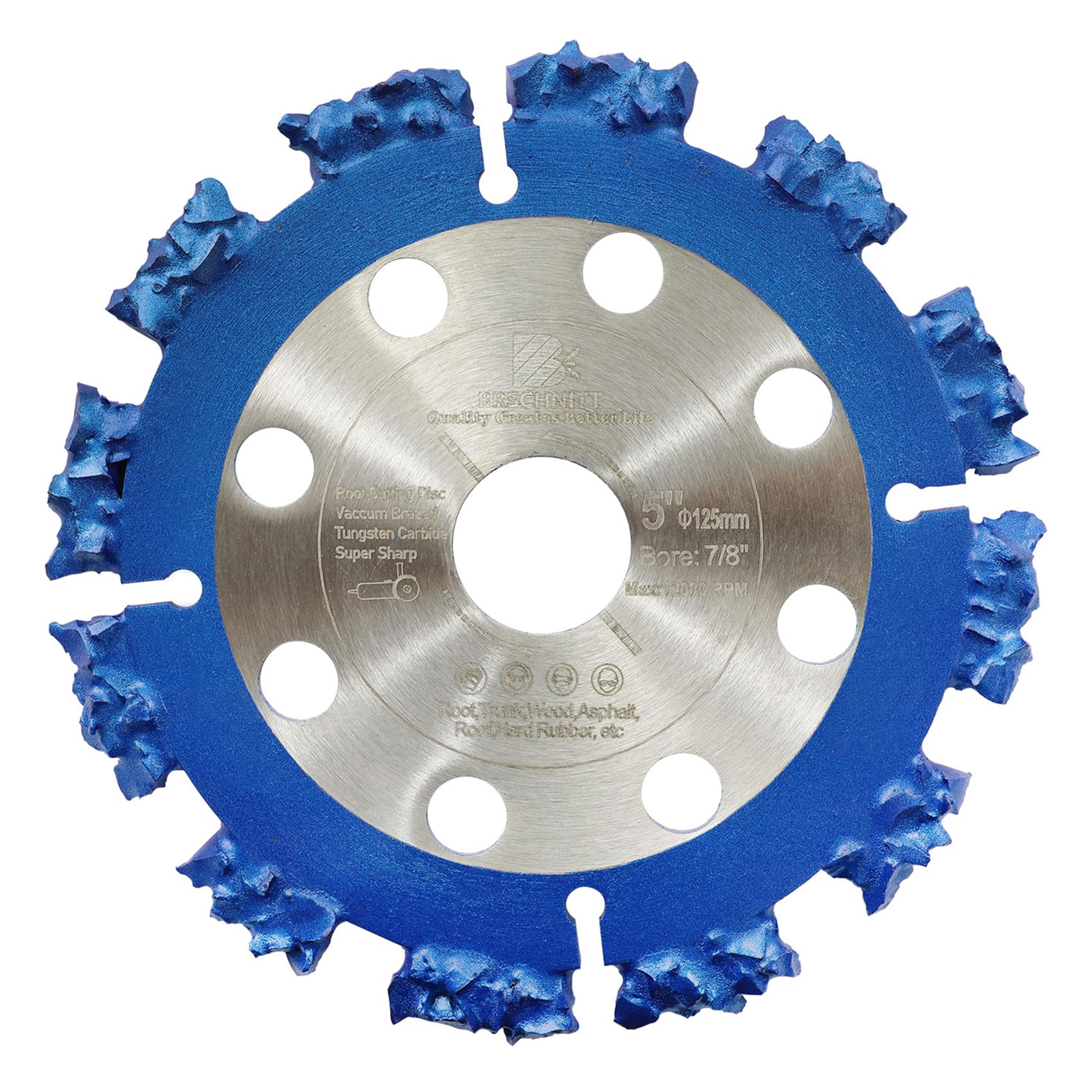 Tarcza do piły Multi tarcza tnąca 125 mm - BRSCHNITT tarcza do cięcia z twardego metalu altana 22,23/15,875 mm do pni, korzeni, drewna, twardej gumy, tworzywa sztucznego