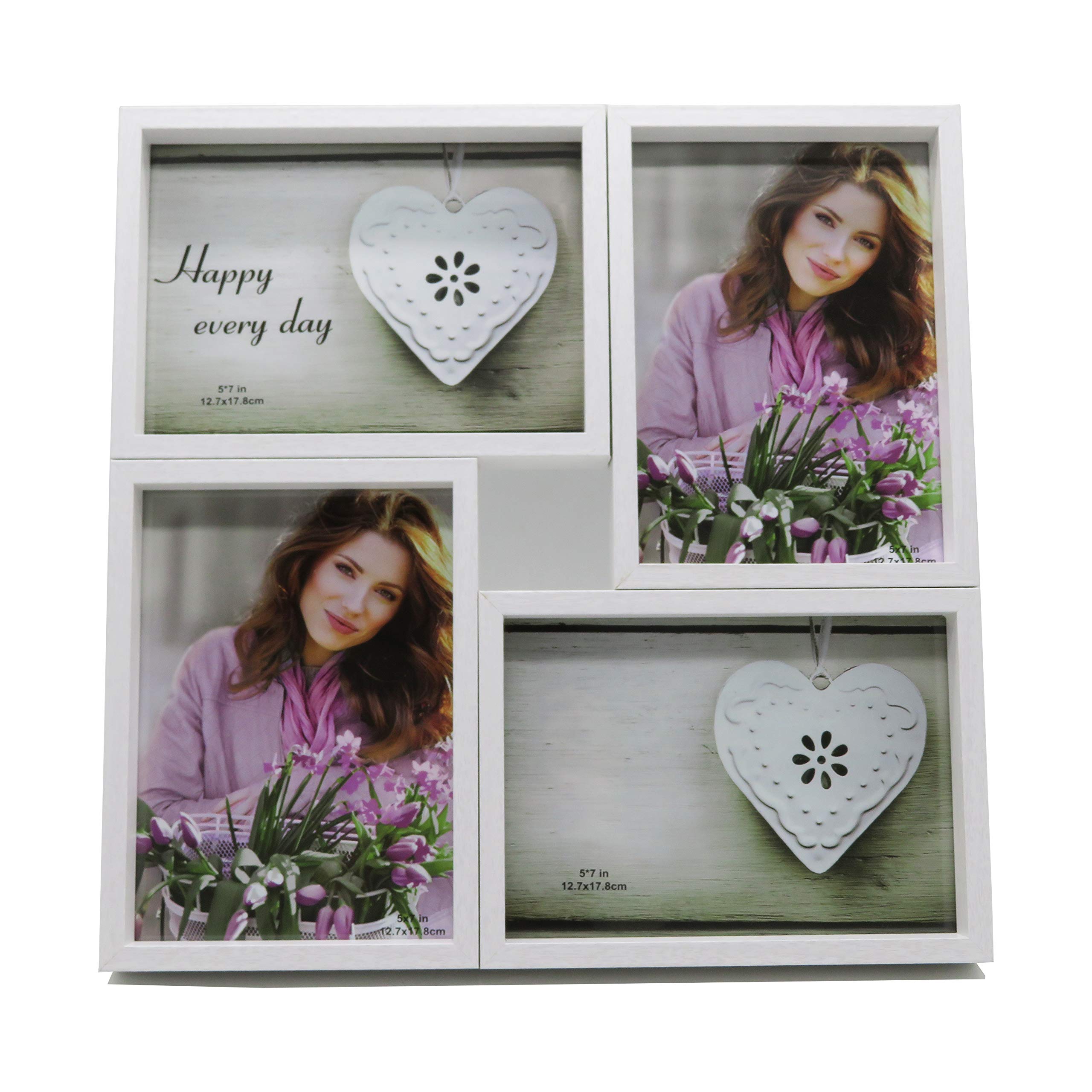 Smiling Art Fotolijst collage voor meerdere foto's, fotocollage van MDF hout met glas (bruin donkerbruin, 6x10x15 cm