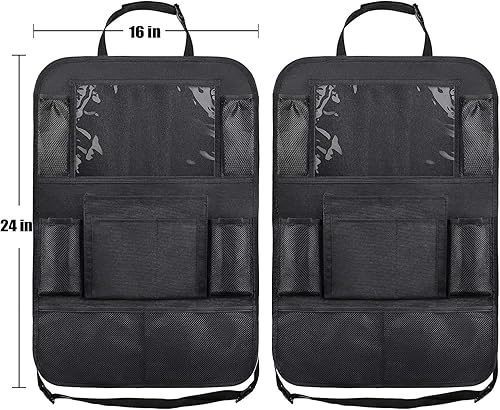 Miniatura 7 de Organizador de asiento trasero de automóvil, protector de asiento trasero con soporte para tableta de 10 pulgadas, organizador de asiento trasero de