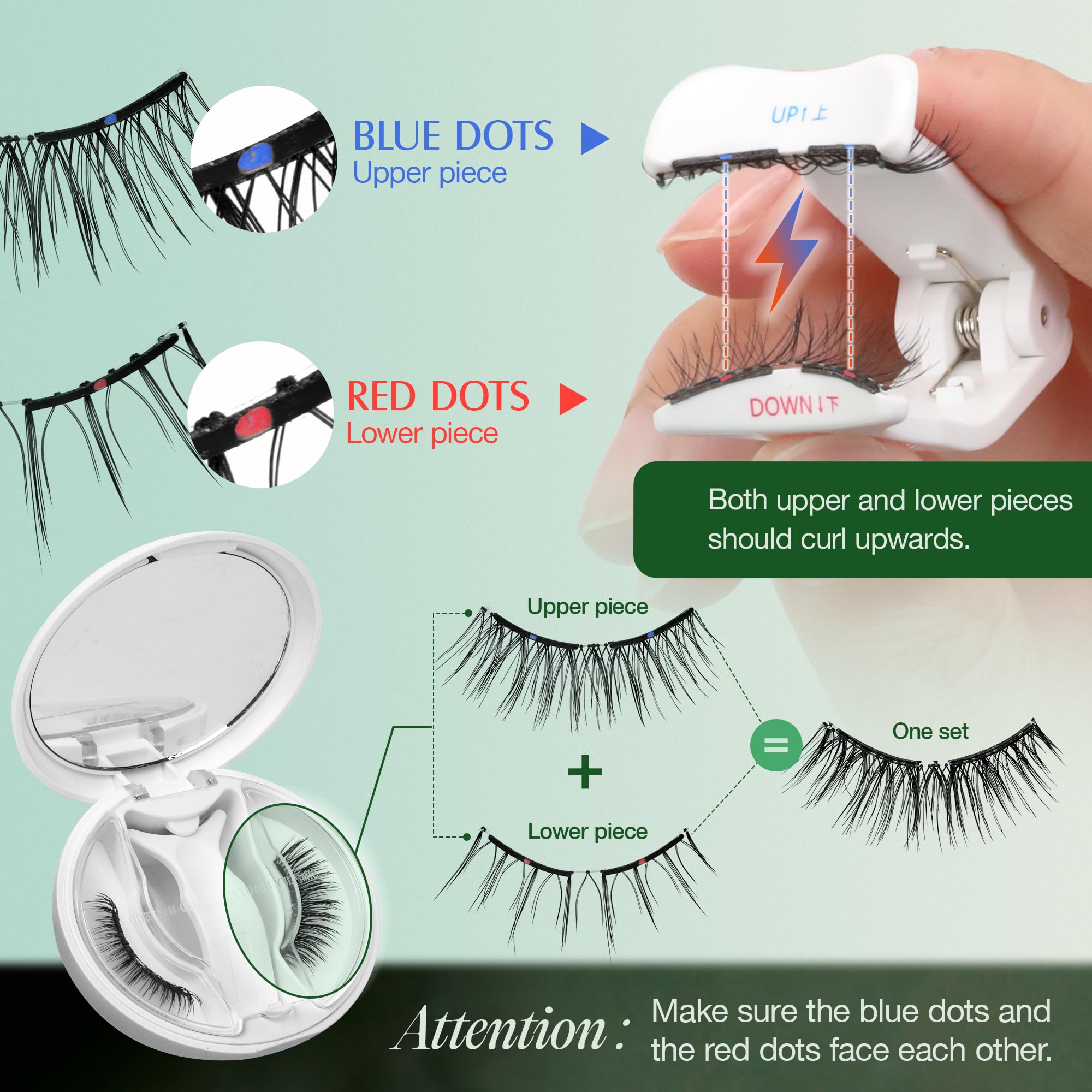LASHVIEW Weiche, magnetische Wimpern mit Applikator, wiederverwendbar, weich, magnetisch, natürliches Aussehen, kein Kleber erforderlich, bequem und praktisch, tragbare All-in-One-Box (RCY24)