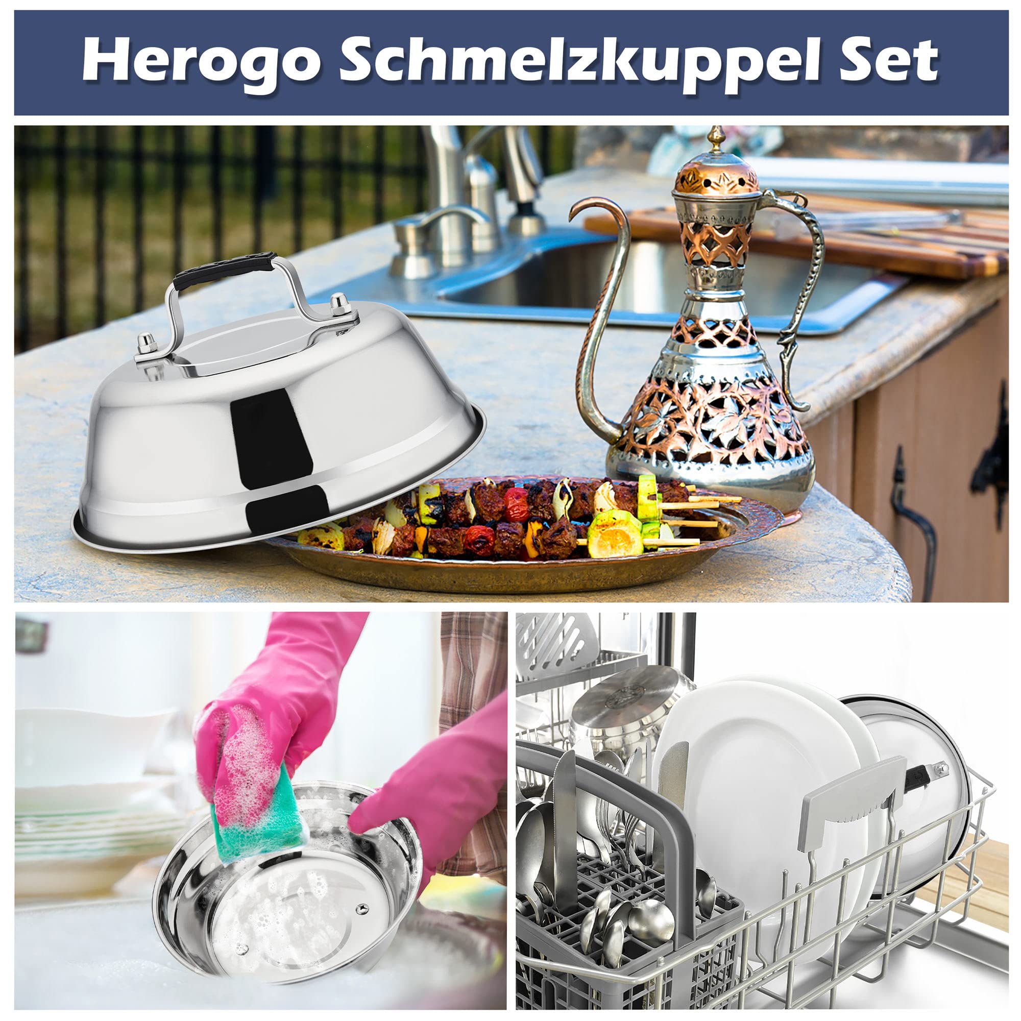 Herogo Steelpan, 18 cm, 18/10 roestvrij staal, melkpan met deksel, 2,4 liter, sauspan, kookpan met lange handgreep, inductie braadpan voor keuken/restaurants, ongeverfd, vaatwasmachinebestendig
