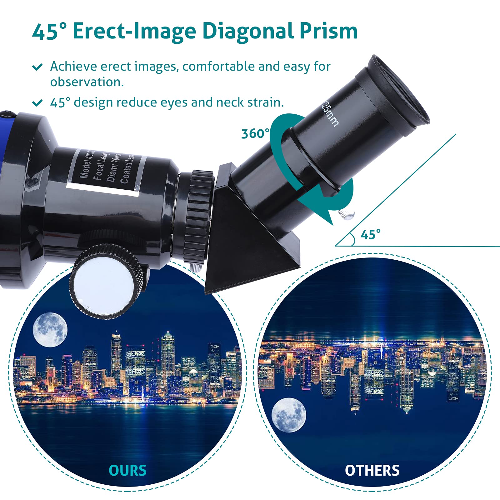 Télescope Astronomique, Télescope Réfracteur Astronomique Avec Trépied Et Lunette De Visée Télescope Astronomique, Télescope Réfracteur Astronomique Avec Trépied Et Lunette De Visée