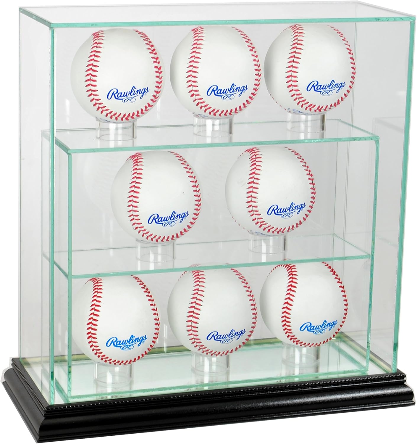 Perfect Cases 8UPBSB-B 8 Upright Glass Display Case44; Black