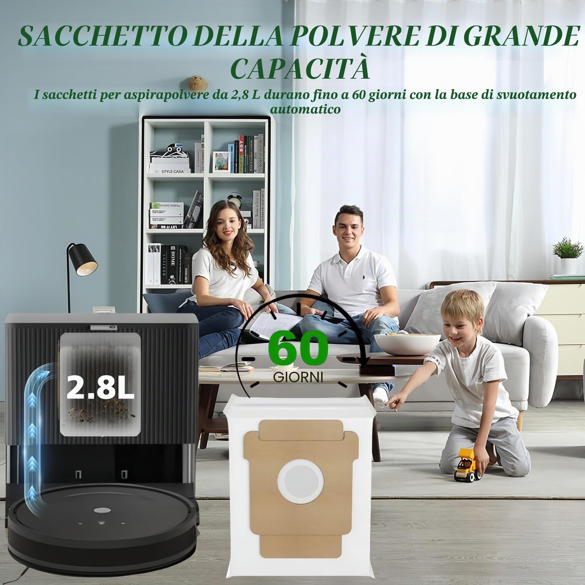 17 pezzi di ricambio per iRobot Roomba Plus 505/405 Combo Accessori per aspirapolvere,1 spazzola a rulli,4 pad di scopa, 3 filtri HEPA, 4 spazzole laterali,4 parti di sostituzione di sacchetti a vuoto