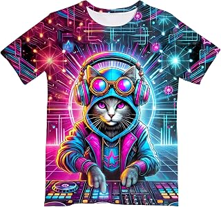 Kids Neon Tie Dye T-Shirt Boys Girls 6-16 Years
