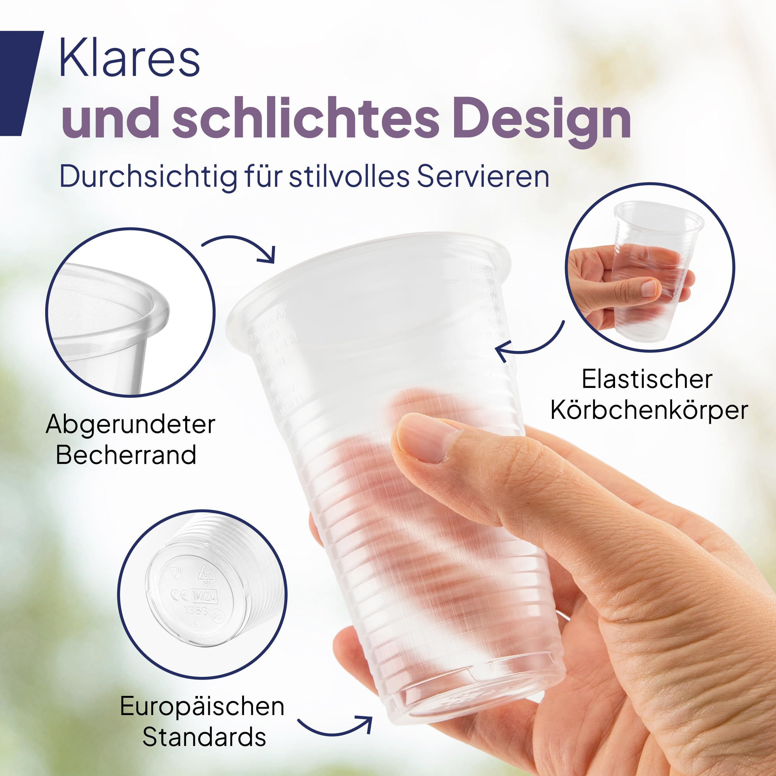 Inoverse 3000 Stk Plastikbecher 200 ml - Trinkbecher aus Kunststoff für Wasser, Softdrinks, Party, Büro, Catering & Veranstaltungen, Ausschankbecher