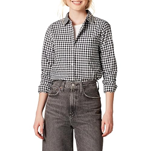 Amazon Essentials Women's Regular-Fit Long-Sleeve Button-Down Poplin Shirt, Business Casual, Office Work